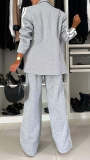 Long-Sleeve Lapel Casual Suit Set