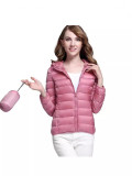 Ihoov Lightweight White Duck Down Short Hooded Women's Jacket