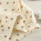 Heart Print Cotton Pajama Set for Women