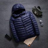 Ihoov Men's Lightweight Short Hooded Down Jacket