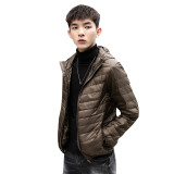 Ihoov Men's Lightweight Short Hooded Down Jacket