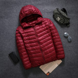 Ihoov Men's Lightweight Short Hooded Down Jacket