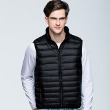 Men's Lightweight Stand Collar White Duck Down Vest
