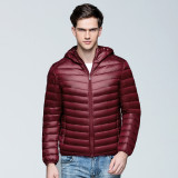 Ihoov Men's Lightweight Short Hooded Down Jacket