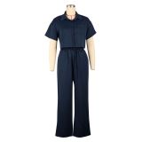 Two-Piece Short Sleeve Shirt Set