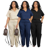 Two-Piece Short Sleeve Shirt Set