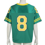 Color-Block V-Neck Women's football jersey Top Graphic t-shirt