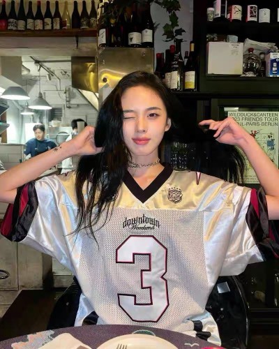 Color-Blocked Mesh Loose Fit Short Sleeve Jersey Tee