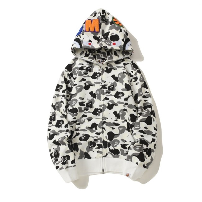 Camouflage Print Zip-Up Hoodie with Hooded