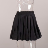 Patchwork Mini Pleated Skirt with Lace Trim