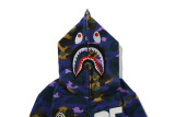 Lightning Print Lettered Hooded Cardigan Sweatshirt