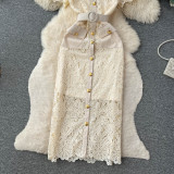 Hook Flower Embroidery Lace Dress