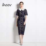 Hook Flower Embroidery Lace Dress