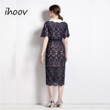 Hook Flower Embroidery Lace Dress