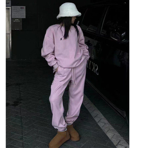 Women's Fleece-Lined Thick Hoodie & Cuffed Pants Set