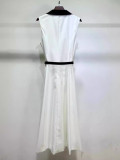 White Sleeveless Blazer Dress
