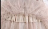 High-Waisted A-Line Mesh Color-Block Midi Skirt for Women