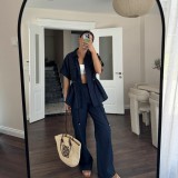 Women's Drawstring Pocket Two-Piece Casual Set