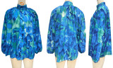 Floral Print V-Neck Women's Shirt