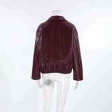 Ihoov Oversized Leather Jacket for Women