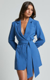 Long Sleeve Tie-Waist Slim Fit Mid-Length Jacket