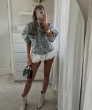 Solid Color Bubble Skirt with Stretch Waist