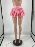 Solid Color Bubble Skirt with Stretch Waist