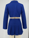 Long Sleeve Blazer and A-Line Skirt Set