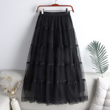 Lace-Trimmed Tiered Cake Dress with Adjustable Waist