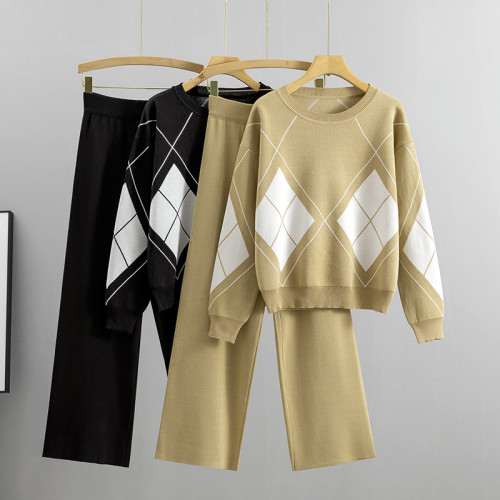 Casual Chic Knitted Wide-Leg Pants Set