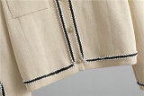 Ihoov Round Neck Knitted Cardigan Set