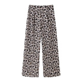 Leopard Print Tie-Back Bow Vest with Front Slit