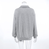 Ihoov Casual Lantern Sleeve Polo Top