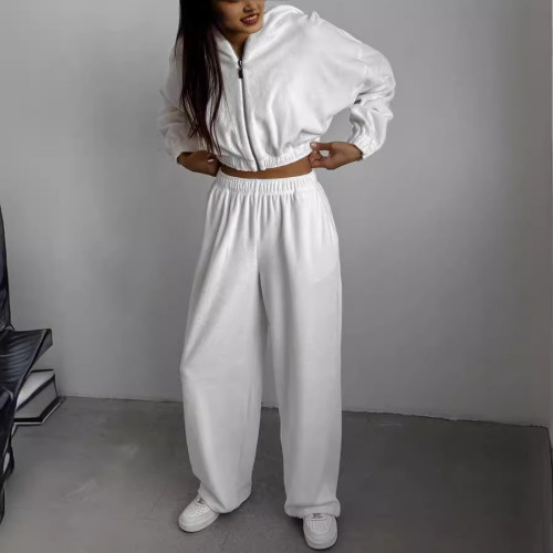Ihoov Velvet Hooded Tracksuit Set
