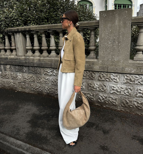 Suede-Like Blazer Jacket for Women