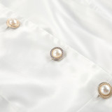 Satin Off-Shoulder One-Shoulder Blouse