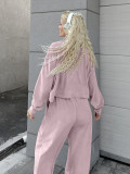 Velvet Lapel Long Sleeve Lounge Set with Wide-Leg Pants
