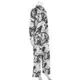 Floral Print Long Sleeve Lounge Set