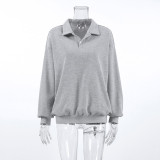Ihoov Casual Lantern Sleeve Polo Top