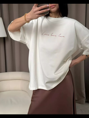 Loose-Fit Cotton Round Neck T-Shirt