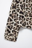 Leopard Print Jacket with Wide-Leg Pants Set