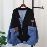 Cowboy Patchwork Knit Cardigan