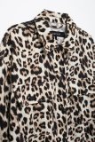 Leopard Print Jacket with Wide-Leg Pants Set