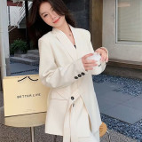 Tie-Waist Blazer and Wide-Leg Trousers Set