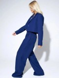 Casual Short Blazer and Tailored Pants Set for Women