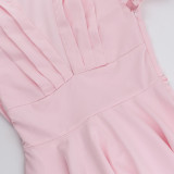 Puff Sleeve V-Neck Waist-Cinched Flirty Mini Dress
