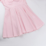 Puff Sleeve V-Neck Waist-Cinched Flirty Mini Dress