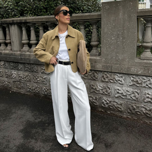 Suede-Like Blazer Jacket for Women