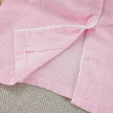 Cotton Patchwork Cardigan Pajama Set for Women