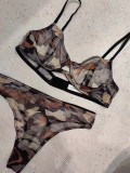 Leopard Print French Lace Lingerie Set